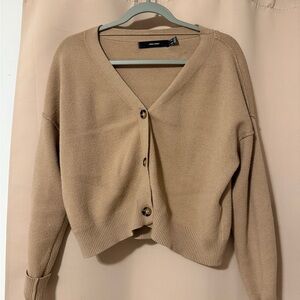 Vero Moda Camel Button-Up Cardigan